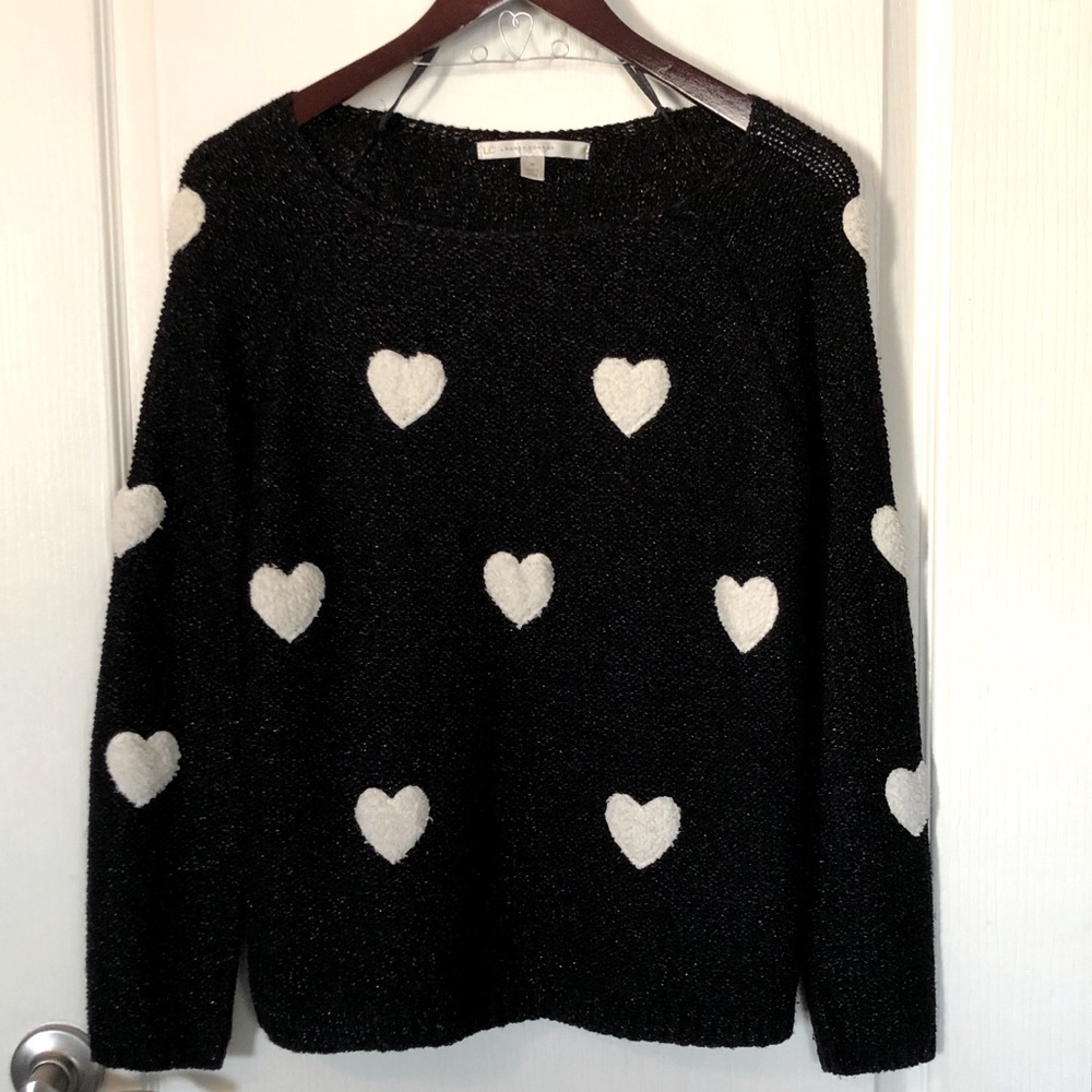 Lauren Conrad Lurex Heart Sweater
